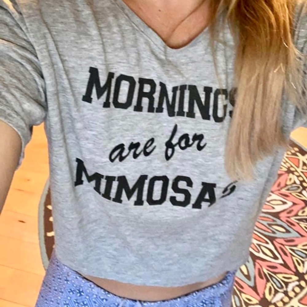 NWT Mornings are for Mimosas Cropped Tees ❤️